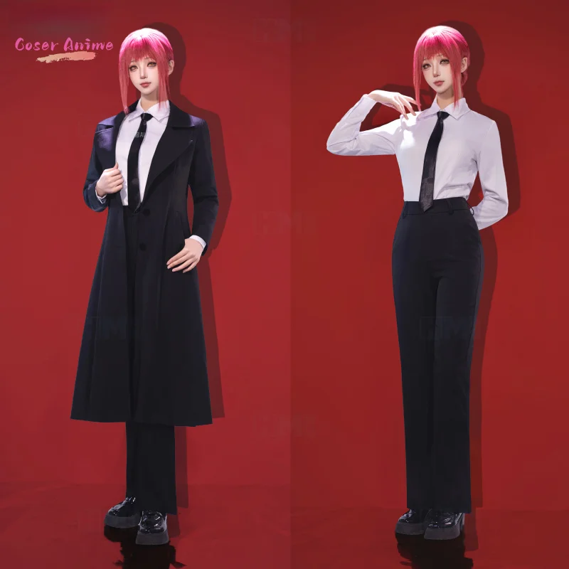 Jilijia Anime Chainsaw Man Cosplay Kostüm Reze Cosplay Outfit Full Set Halloween Thema Party Dress Up Weißes Hemd Hosen Anzug für Frauen Mädchen