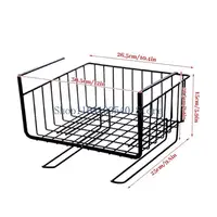 02DC ตู้แขวนภายใต้ชั้นวางของตู้เหล็กตู้เสื้อผ้าโต๊ะแขวนตะกร้าตาข่ายลวดตู้หนังสือชั้นวาง Rack 6