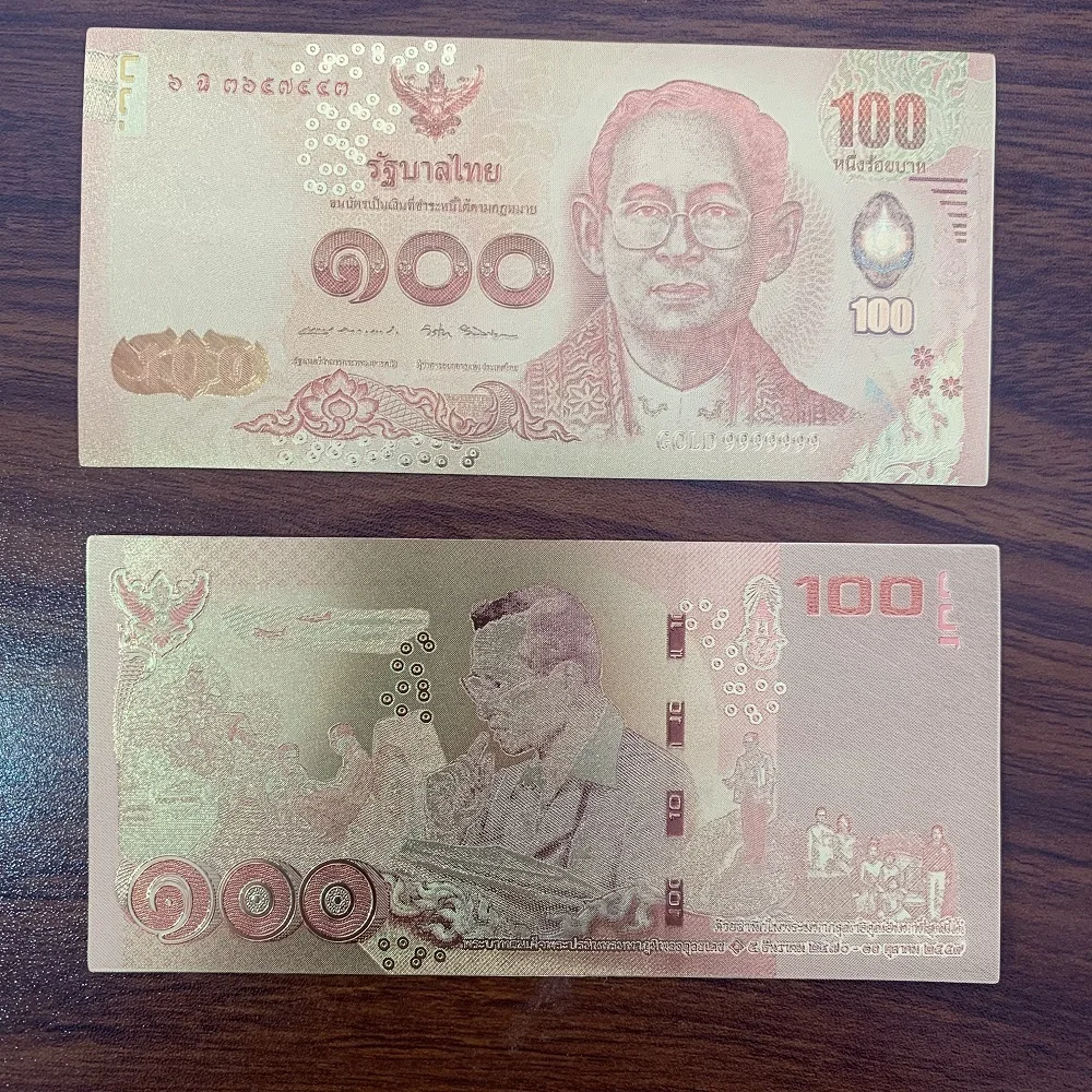 Description Picture 4 of item6Pcs/Lot Asian Currency Thai Gold Banknote set20.50.100.500.1000 Baht Money in 24k Gold Plated Banknote for Christmas Gifts