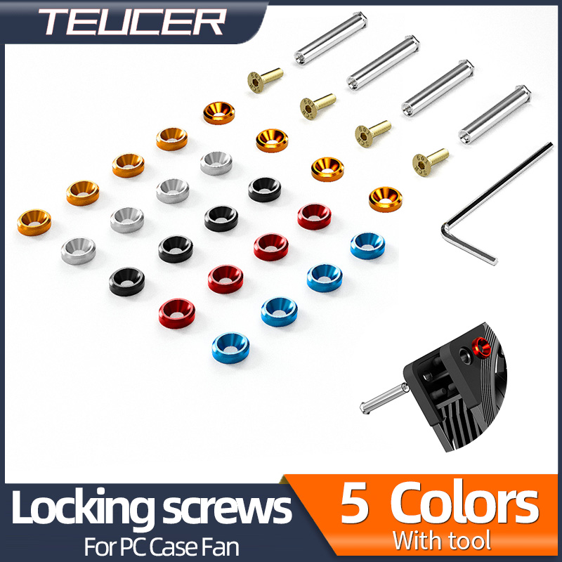 Computer PC Case Cooling Fan Mount Screws Multiple Colour Mutually Locked Screw Fixer Bolt Set For Thickness of 25/30mm Fan