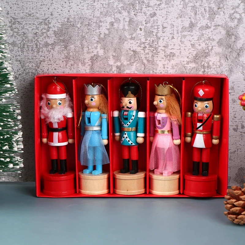1Pc Christmas Nutcracker Puppet Soldier Doll Mini Soldier Doll Desktop Home Ornament Christmas Decor 12.5CM