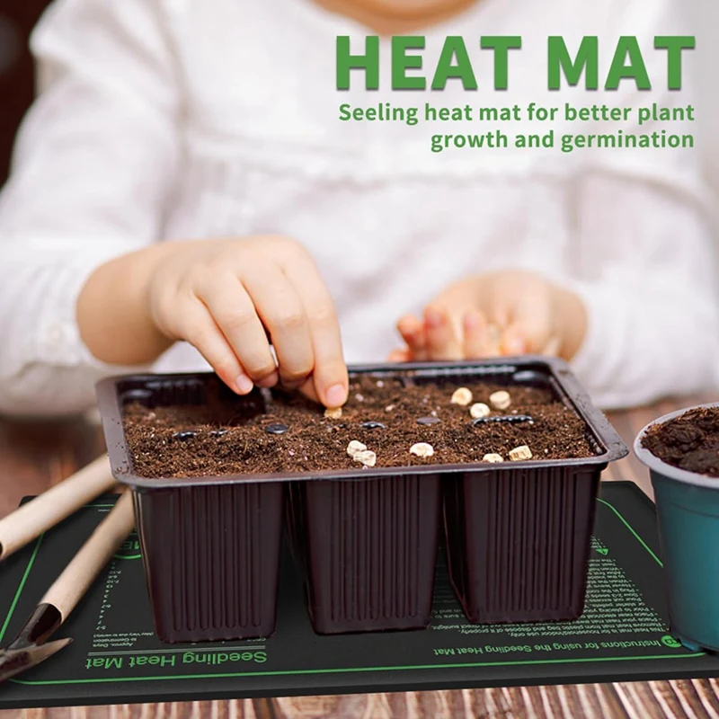 2 PCS Seedling Heat Mat For Seed Starting, 10 X 20.75Inch As Shown 21W Waterproof Heating Pad For Indoor Tray Plants US Plug