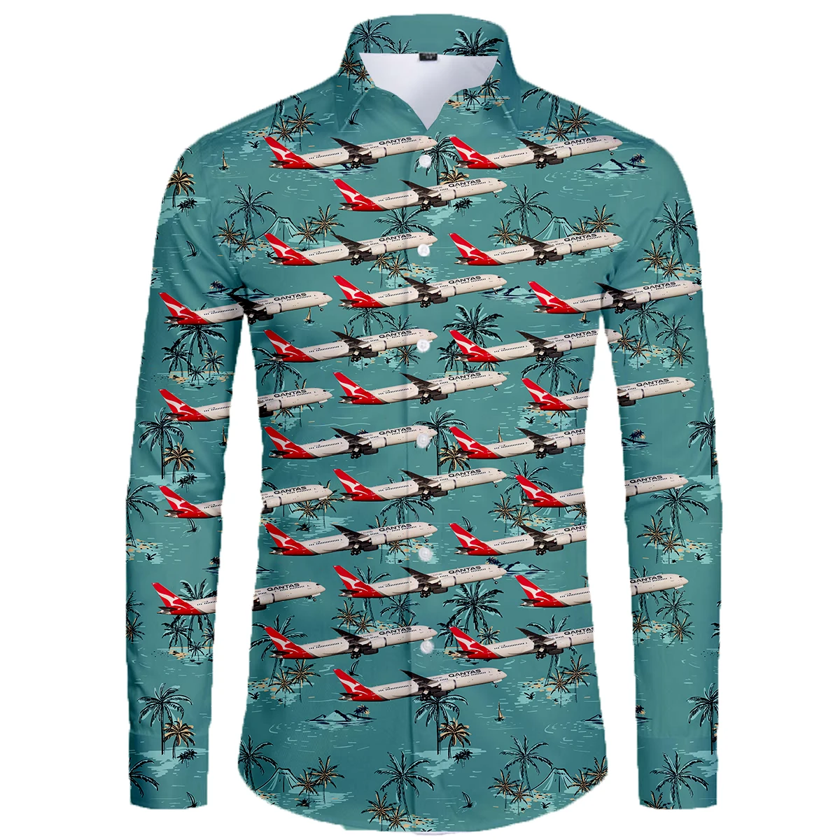 

Luxury Floral Aircraft Shirt Men Slim Fit Long Sleeve Camisa Masculina Chemise Homme Social 3D Print Club Prom Hawaiian Shirt-7