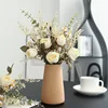 Artificial Rose Flowers Realistic Silk Burnt Edge Vintage Rose