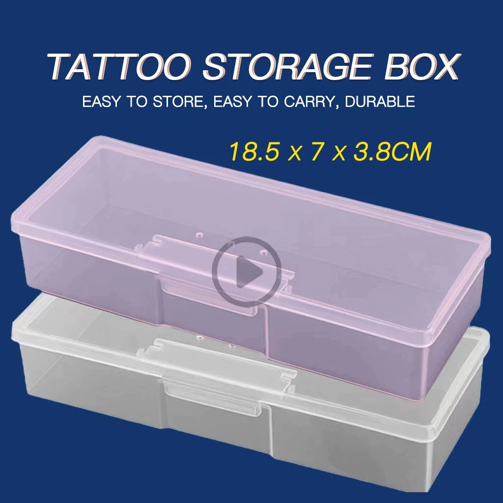 1pc Plastic Tattoo Storage Box Pink White Manual Pen or Tattoo Machine Pen Rectangle Tattoo Storage Organizer Display Container tattoo fullbody white табурет