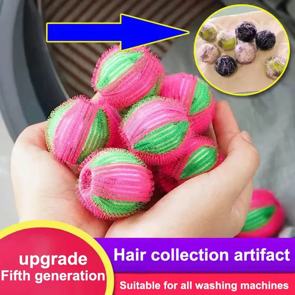 Laundry Ball Pet Hair Remover 6pcs Nylon Laundry Balls Pet Cat Dog Hair Remover Reusable Hair Dryer Ball Pet Washing Ball for Laundry Washing Machine Supplies