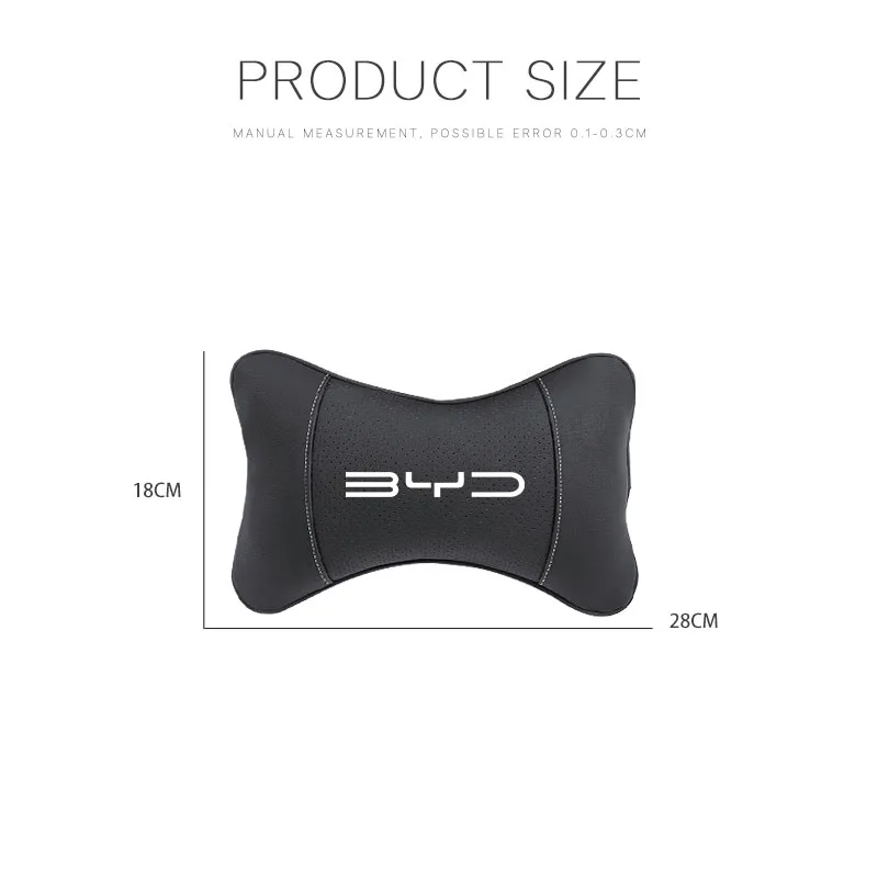 Car Seat Neck Pillow Leather Headrest Lumbar Waist Support For BYD Atto 3 E6 Tang F3 Song F3R Qing Yuan I3 S7 G3 M6 L3 D1 S6