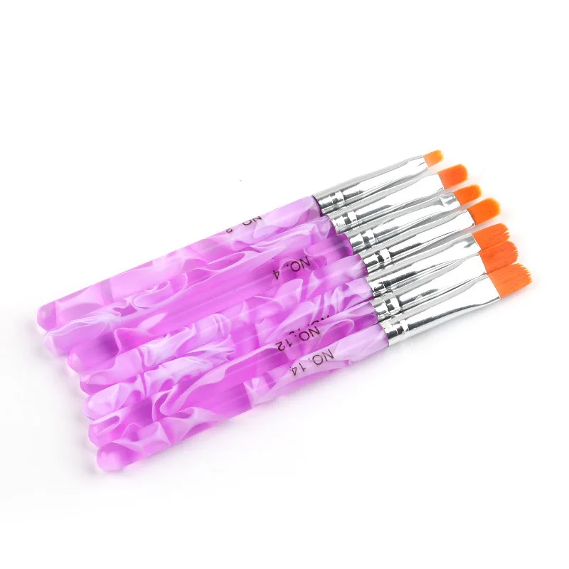 7Pcs Nail Art Brush Design Tip Painting Drawing Carving Phototherapy Pen Acrylic Gel UV Polish Manicure Brush Tools nail art tool