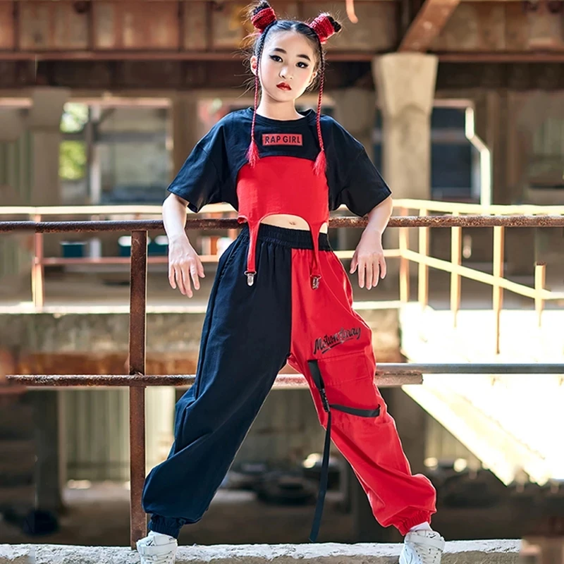 

Жилет для мальчиков и девочек в стиле хип-хоп, оранжевые брюки-карго, наряд, Детская футболка, нагрудная сумка, Джоггеры для уличного танца, Детская уличная одежда, костюм, спортивная одежда