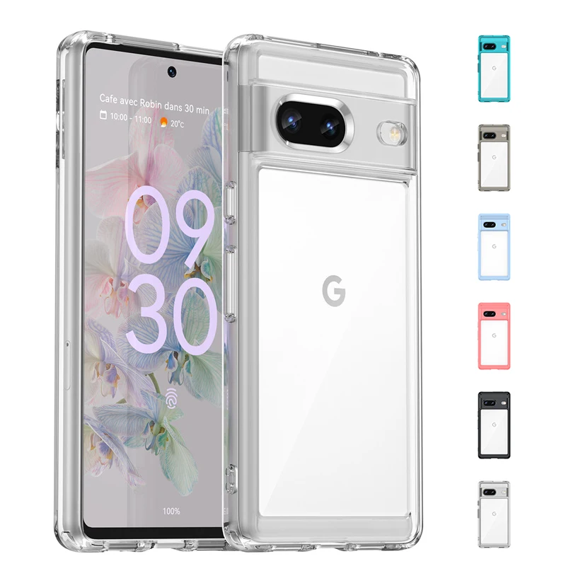 Per Google Pixel 7 Custodia Cover Google Pixel 7 Capa Paraurti Antiurto Trasparente Trasparente Multicolore Fundas Google Pixel 7 8 Pro 7A