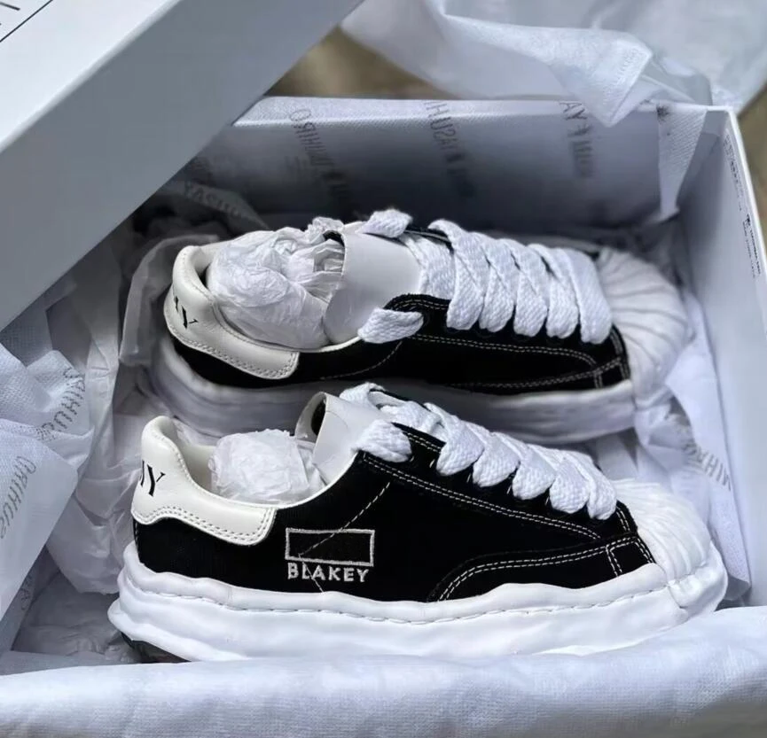 

MMY Dissolve Sole Canvas Sneaker Side Embroideried Mihara Thick Bottom Couple Board Shoes Men's Shoes Women's Yasuhiro Sneakers