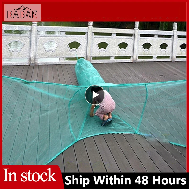 

Портативная ловушка для рыб, рыболовная Ловушка с тигровым ртом, восьмиэлементная Складная сетка с блокировкой, снасть для защиты от скатывания, аксессуары для клетки