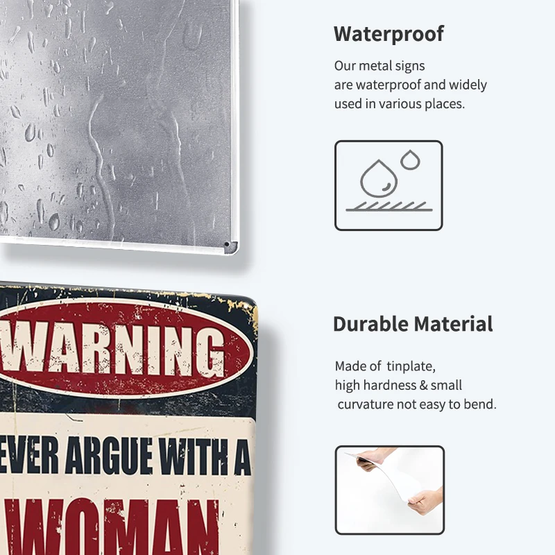 Tin Sign Funny Quote Wall Plaque Inside Out Home Decor