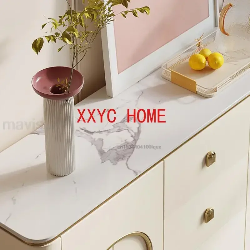 White Sideboards With Three Drawers Cream Style Round Corners Display Furniture Press Type Doors Luxury Dining Room Cabinets