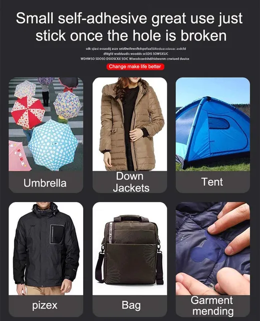 6 Toppe Autoadesive In Nylon - Per Riparare Piumini, Giacche E Tende