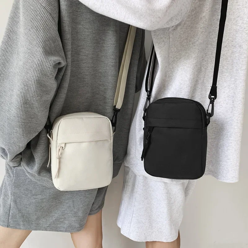 

New Messenger Sling Bags For Men Casual Canvas Small Zipper Crossbody Pouch Simple Small Crossbody Shoulder Bag Men Bag