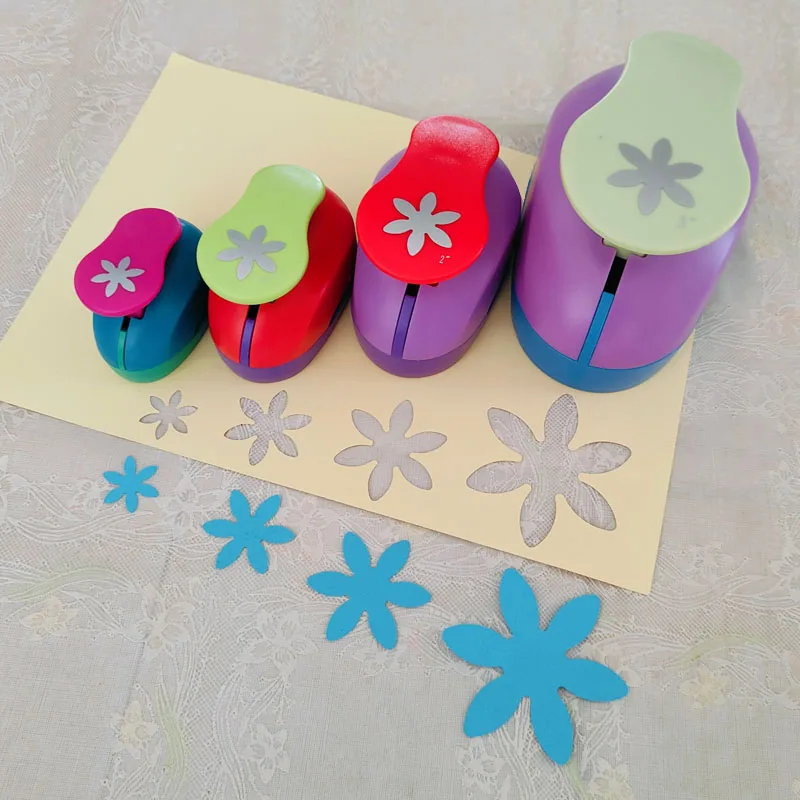 25mm 38mm 50mm 74mm Six Petal Flowers Craft Punch Set Scrapbooking School DIY Paper Cutter EVA Foam Mi Hole Punches paper cutter paper punch paper craft punch