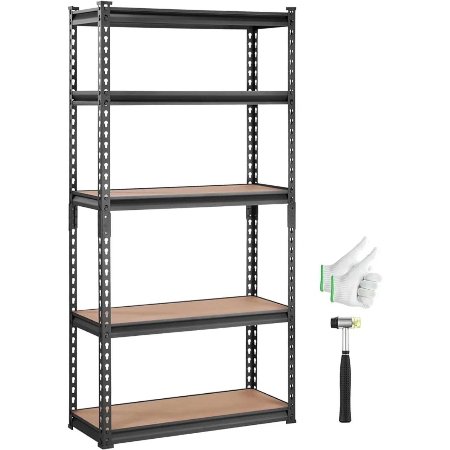 

VEVOR Storage Shelving Unit, 5-Tier Adjustable, 2000 lbs Capacity, Heavy Duty Garage Shelves Metal Organizer Utility Rack, Black