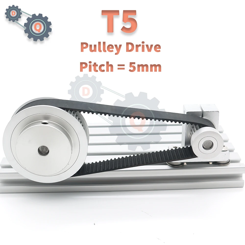 Versatile Rubber Closed Loop Synchronous Belt - T5 Timing, Various Lengths and Widths