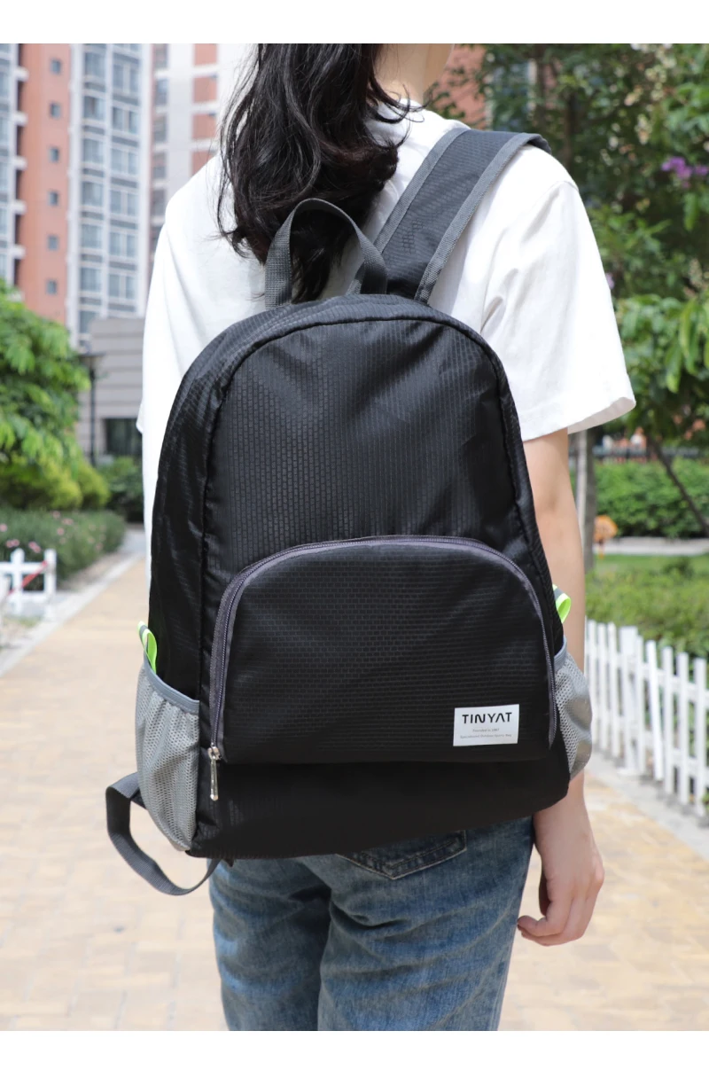 TINYAT 13L Ultraleichter faltbarer Rucksack, wasserdichte Outdoor-Klettertasche für Reisen, Radfahren, Fitnessstudio, täglicher Gebrauch – Detail 2