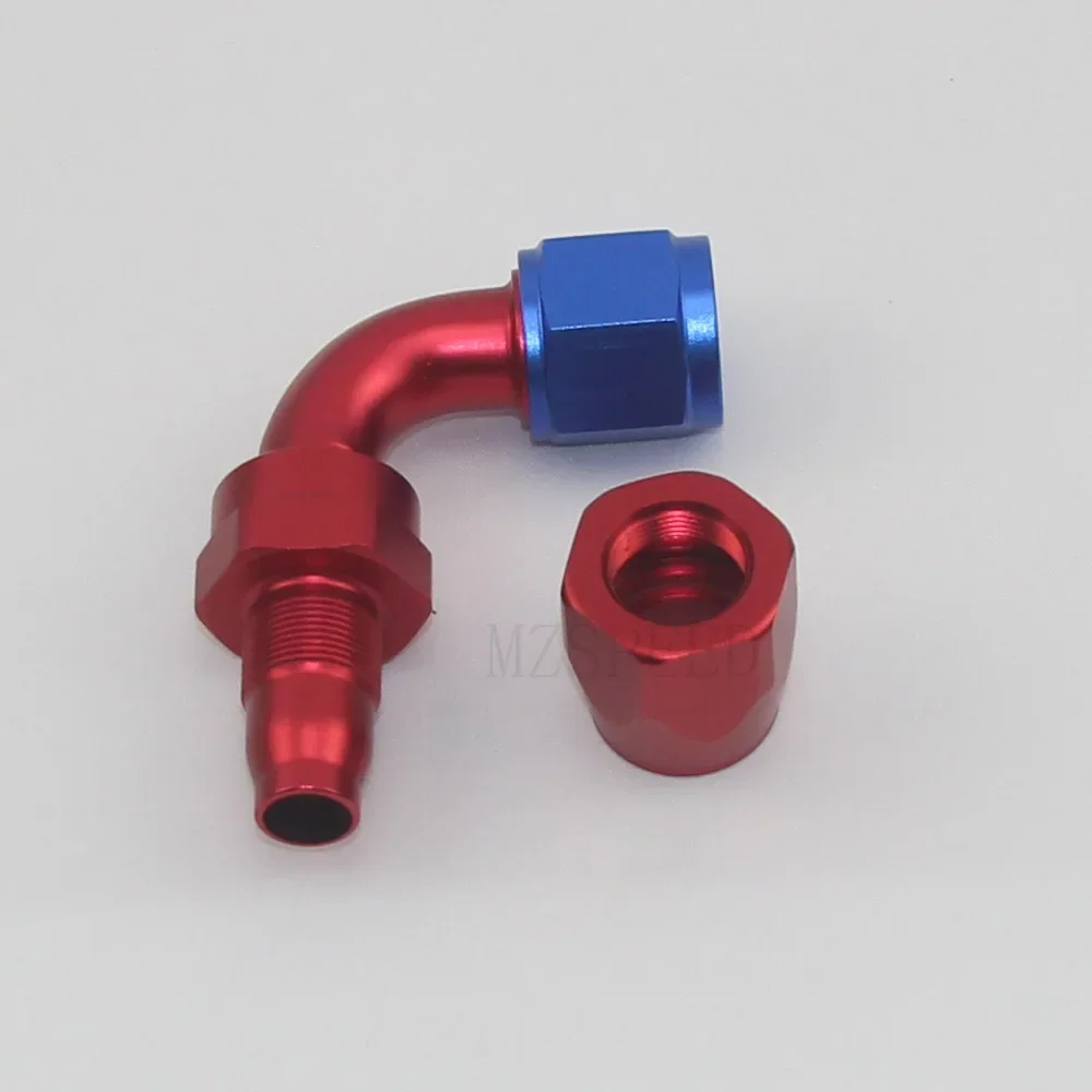 

10PCS LOT AN4 AN6 AN8 AN10 Pipe joints Aluminum 90 Degree Swivel Oil/Fuel Fitting Adaptor Oil cooler hose fitting AN10-90A