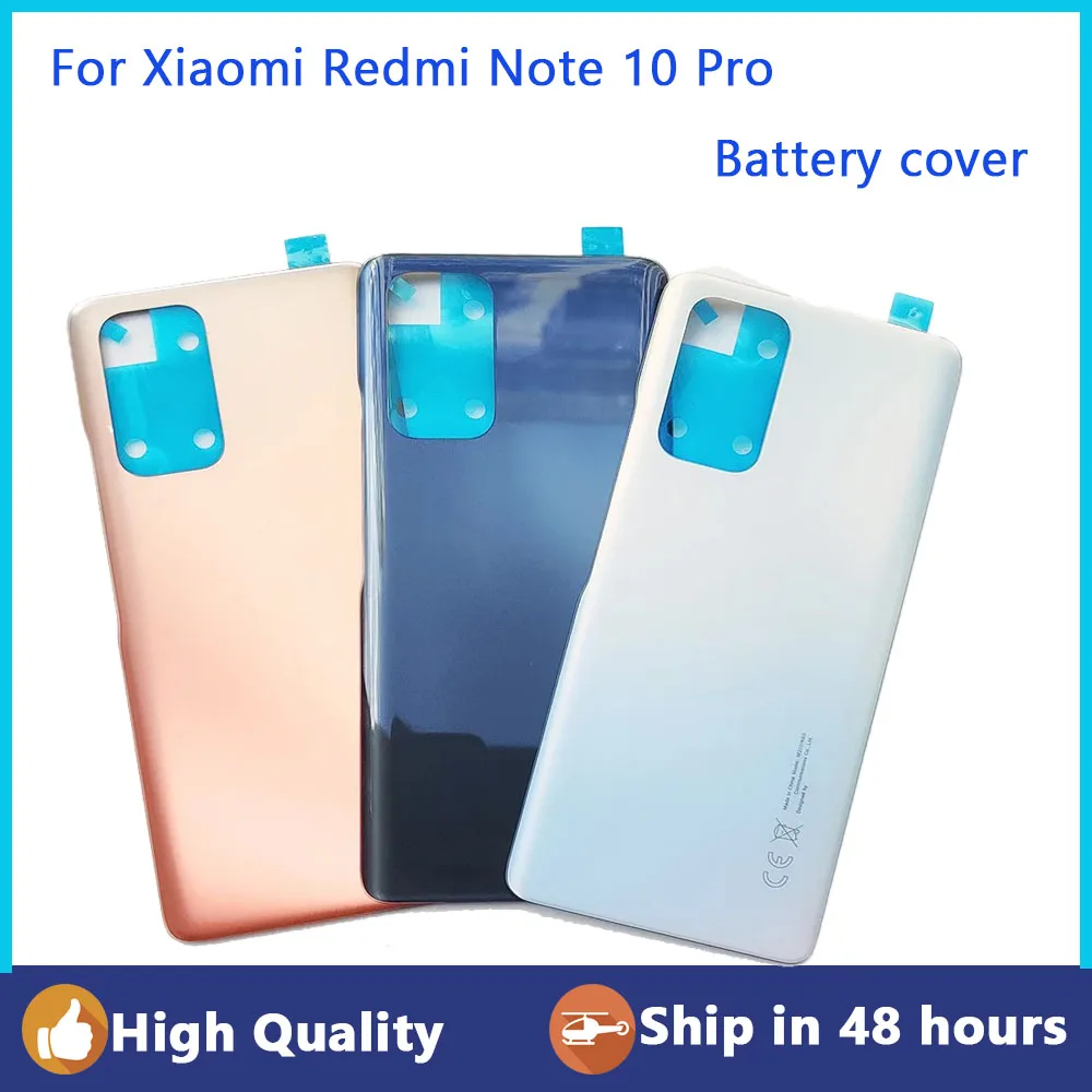 

Оригинальная Задняя стеклянная крышка для Xiaomi Redmi Note 10 Pro, задняя крышка сменного аккумулятора, задняя крышка корпуса Note10 Pro