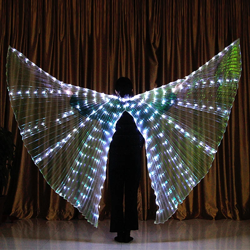 iMucci Luces LED para danza del vientre, alas de isis, alas de danza de  ángel con varillas telescópicas, varillas flexibles para adultos y niños