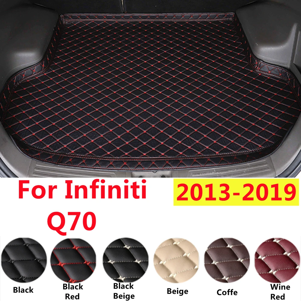 

SJ профессиональный автомобильный коврик для багажника, подходит для Infiniti Q70 2013-14-15-16-2019 XPE кожаный задний вкладыш, Задняя накладка для груза, водонепроницаемая высокая сторона