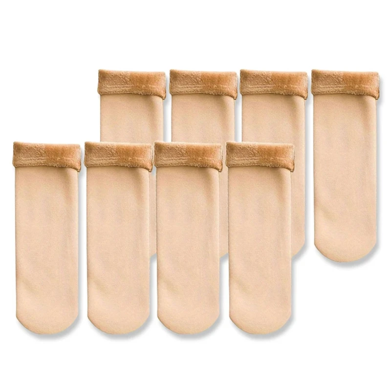 1-9 Pairs Winter Warm Thicken Fleece Short Socks Women Thermal Cashmere Wool Socks Snow Velvet Boots Home Floor Calcetines Mujer