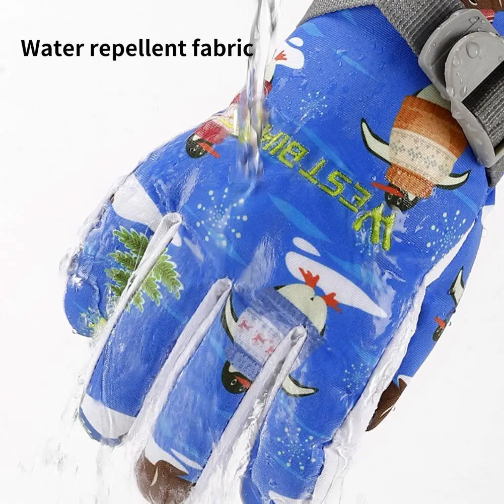 

Sport Gloves Knitted Cuffs Ski Gloves Adjustable Latch Warm Hand Soft High Elasticity Anti-pilling Children Mittens