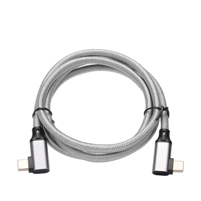 Chenyang USB-C Kabel 10Gbit/s & 100W – 90° Abgewinkelt, Geflochten, 1m