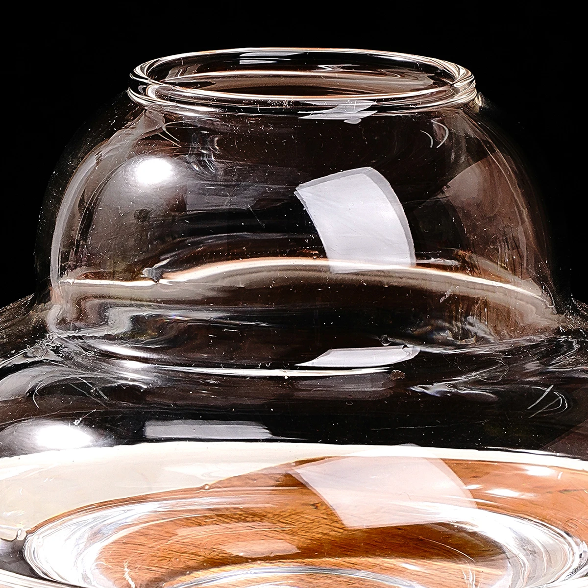 1PC, flying saucer glass vase, simple transparent vase, hydroponic flower arrangement container, hand-blown glass vase