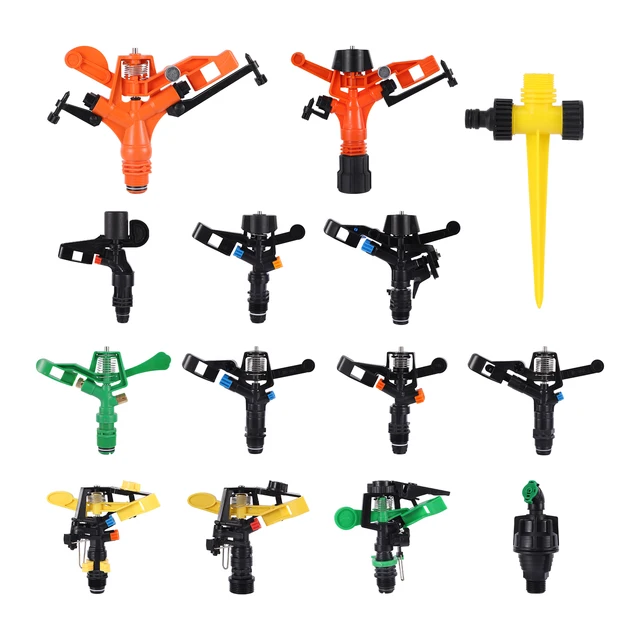 1/2"3/4" 360 Degree Auto Rotating Sprinkler Lawn Impact Sprinkler Adjustable Agricultural Irrigation Rocker Rotating Sprinkler