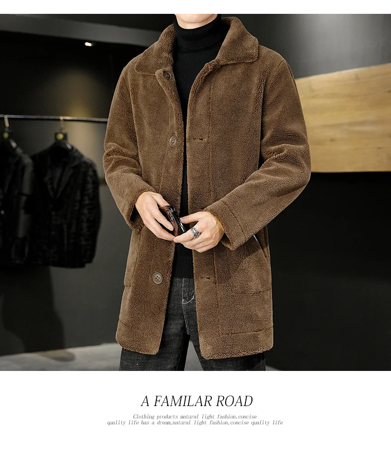 Sec7717257aca4776ad606736cc12690d1 Double -sided Wear Winter Jacket Men Granular Velvet Splicing Slim Abrigo Largo Hombre Solid Color Coat Long Warm Jacket Mallzona