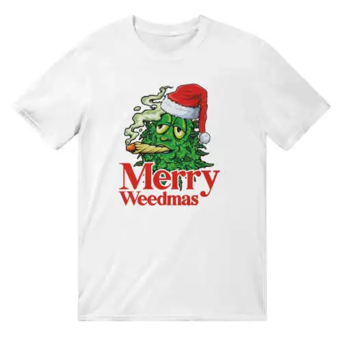 

Футболка с надписью Merry Weedmas