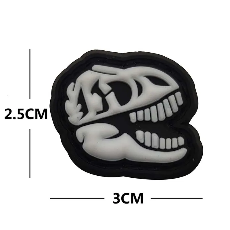 3CM/3D PVC Gummi Mini Taktische Rucksack Patches, Lustige Kürbis Schädel, Dinosaurier Fossil Haken und Schleife Abzeichen Aufkleber, Morale Patch – Detail 6
