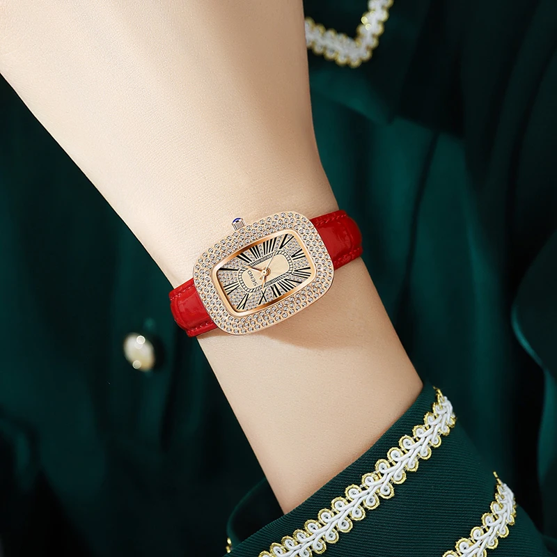 Women Watches Fashion Diamond Dial Leather Quartz Watch Top Luxury Waterproof Ladies Elegant Clock Wristwatch Girlfriend Gift