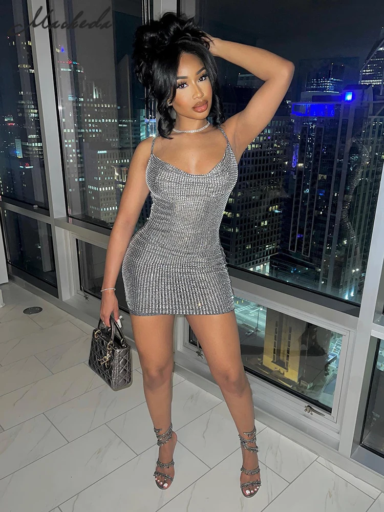 

Женское облегающее платье на тонких бретельках Macheda, летнее сексуальное Клубное платье с открытой спиной и вечерние, мини-платье на день рождения, 2023