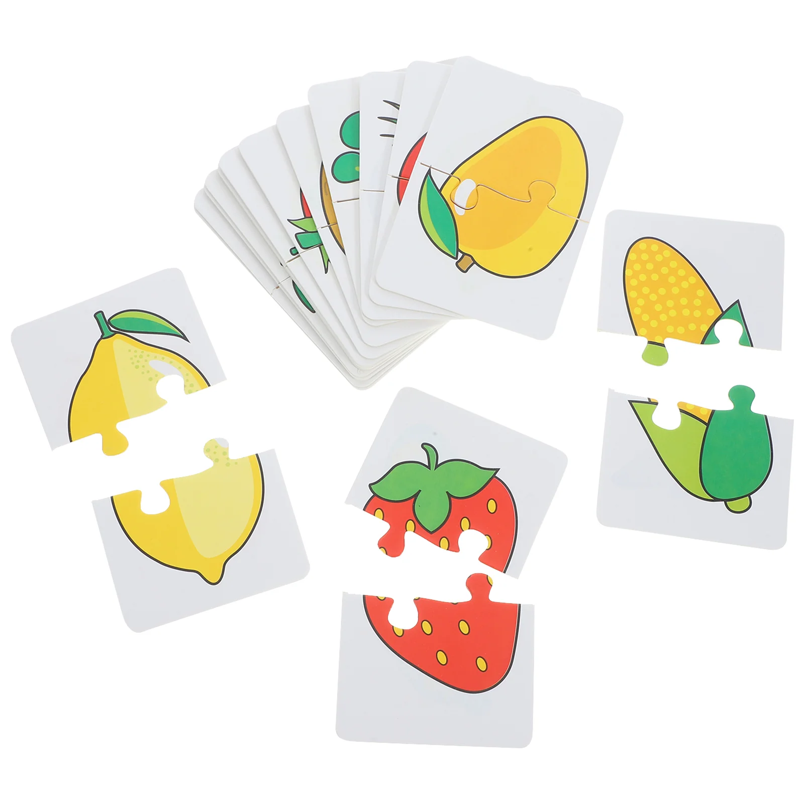 Kids Toys Cards Puzzle Cognitive Learning Funny Game Fruit Vegetable Portable Sensory Children Plaything Toddler