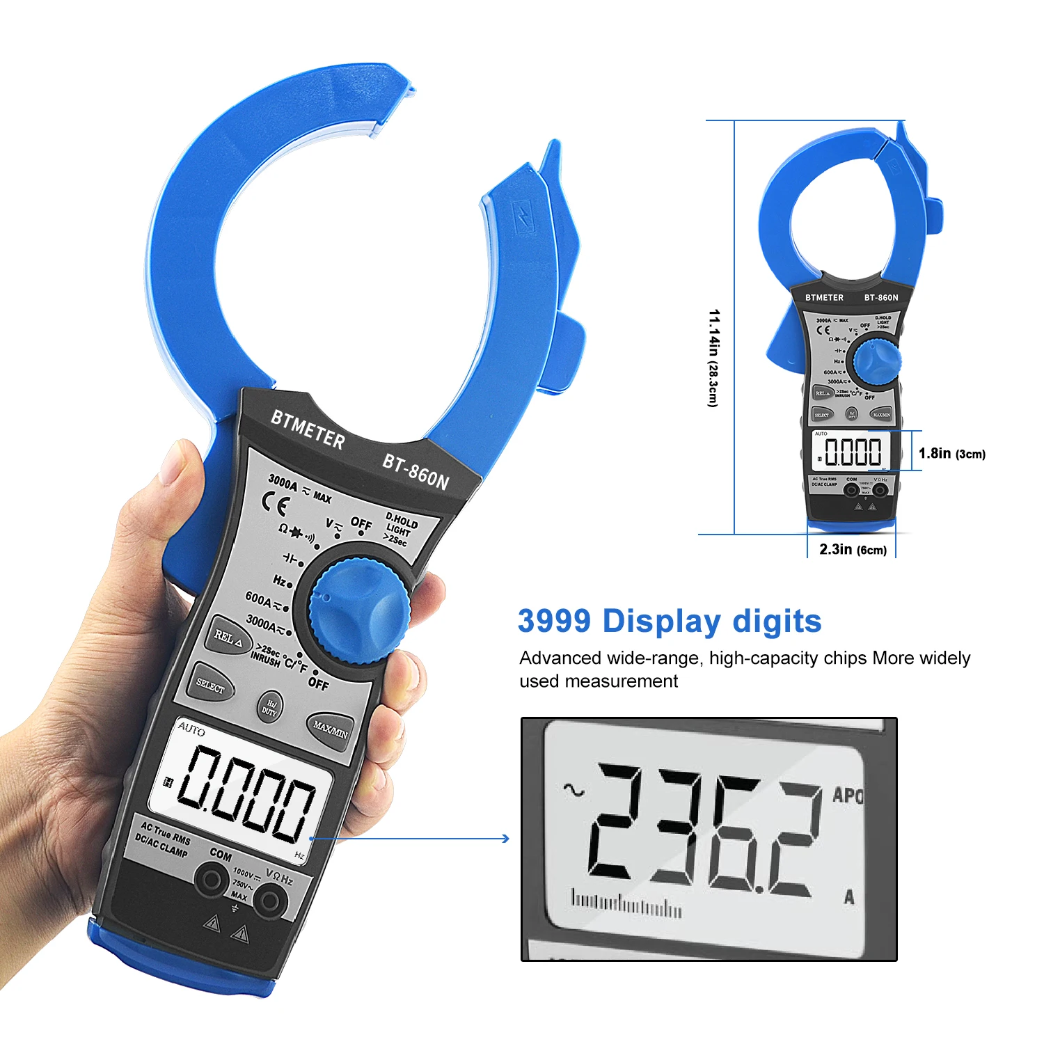 デジタル Clamp Meter-BTMETER BT-860N 3000A Amp Meter Auto Ranging Multimeter wi - 5