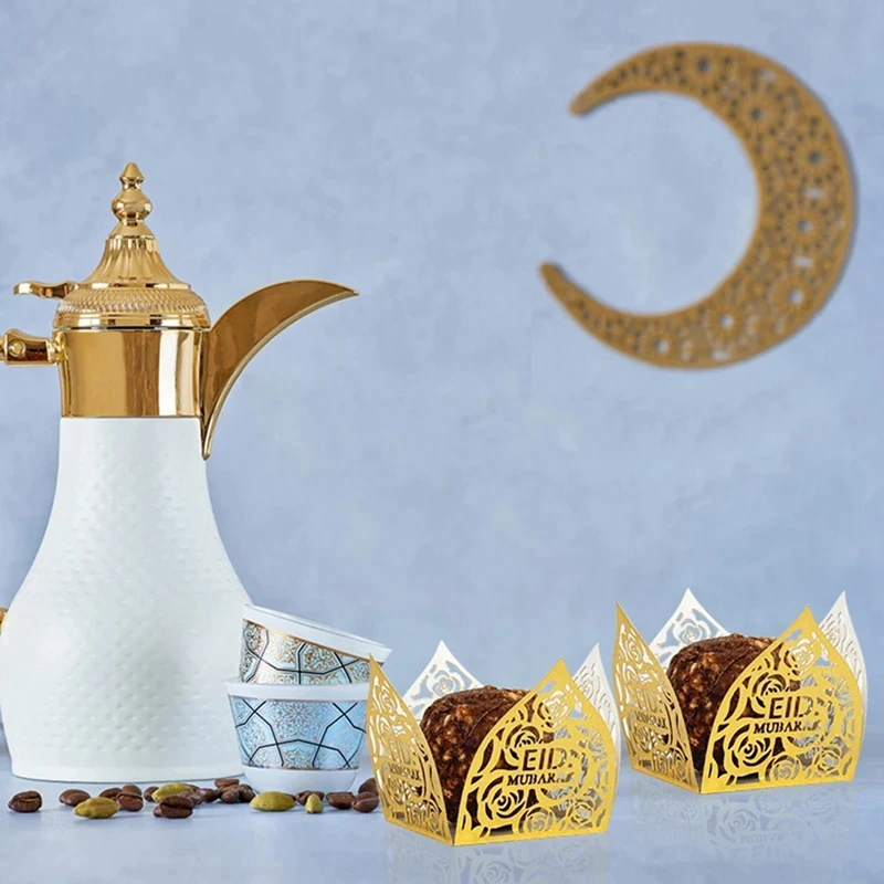 50Pcs Eid Mubarak Decoration Candy Food Tray Box Ramadan Kareem Islamic Muslim Party Supplies D