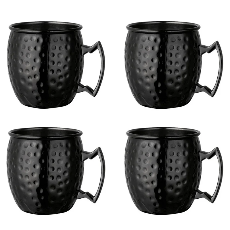 

4 Pieces Moscow Mule Copper Mugs Metal Mug Cup Stainless Steel Beer Wine Coffee Cup