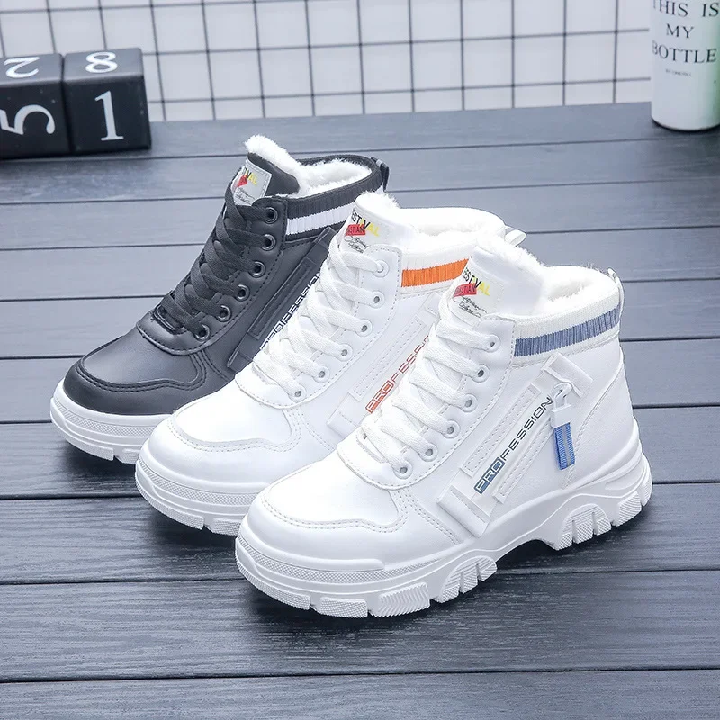 Winter Women Cotton Shoes Plush Thick Warm Booties Woman Female Comfortable Boot High Top Sneakers Snow Short Boots 35-40