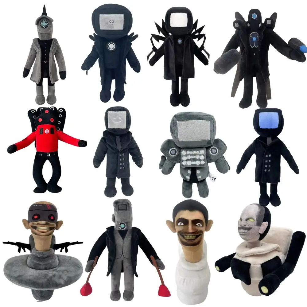 Autocollant De Toilette En Peluche Skibidi Pour Enfant, Jouet En Peluche, Haut-Parleur Sì Sì Dop Man Tv Man Camara Camera, Cad
