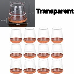 Silicone Furniture Leg Covers with Non - Slip Felt Pads for Noise Reduction and Floor Protection (Transparent - S)
