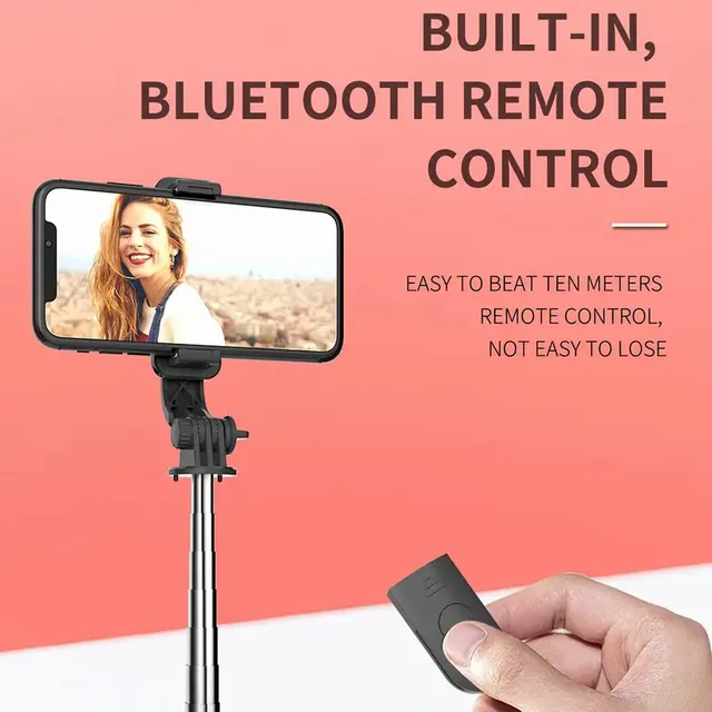 All In One Expandable Portable IPhone Tripod Selfie Stick Selfie Stick With Remote With Detachable BT Wireless Remote Compatible 4