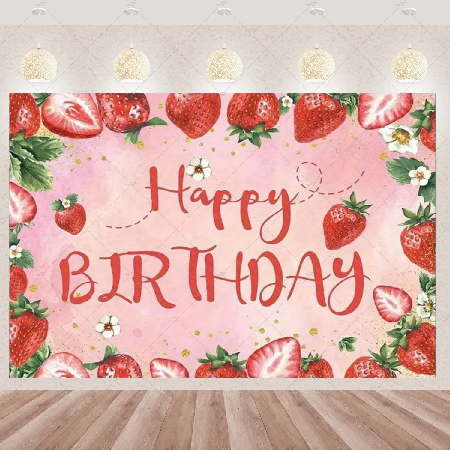 Süße Erdbeere Gänseblümchen Thema Mädchen Geburtstag Party Dekorationen rosa Hintergrund Obst Wand Banner Kind Geschenke Baby Dusche liefert – Detail 11