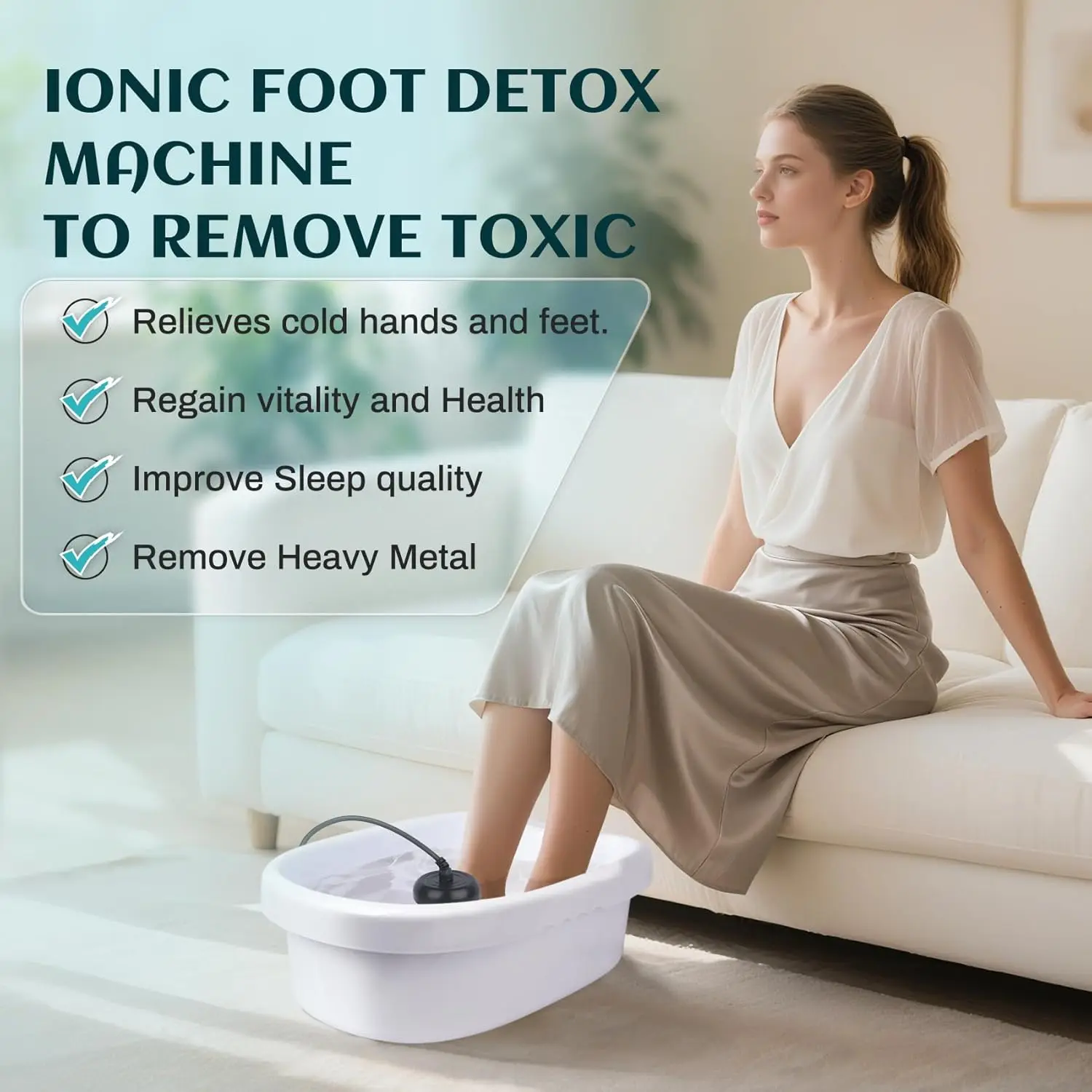 Foot Detox Ionic Spa Machine Relaxation Pedicure Footspa Massage Therapy Arrays Aqua Deep Tissue Clean Anti-aging for Home Use