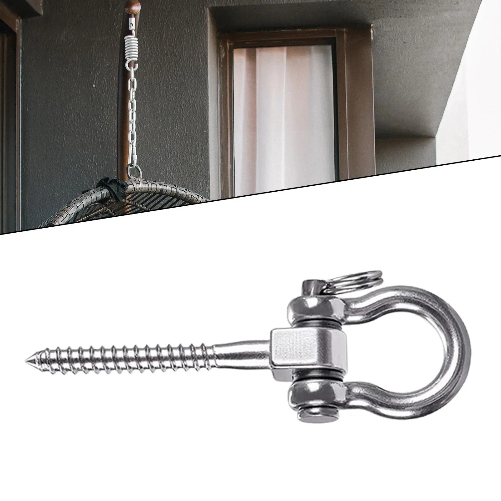 Heavy Duty Swing 0lbs Capacity Hardware Rotate Rustproof Screw Bracket for Hammock Fitness Facilities Gym Cradle Playground