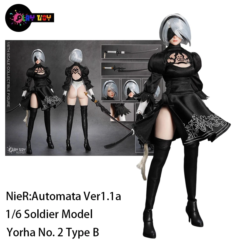 

Фигурки героев аниме Play Toys 1/6, солдат модели NO:P021 NieR:Automata Ver1.1a Yorha No. 2 Тип B, коллекционная игрушка
